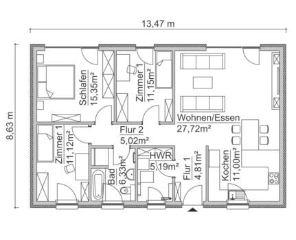 Grundriss Ausbauhaus 1