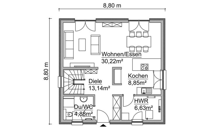 Grundriss Aktionshaus AH 4 - Erdgeschoss