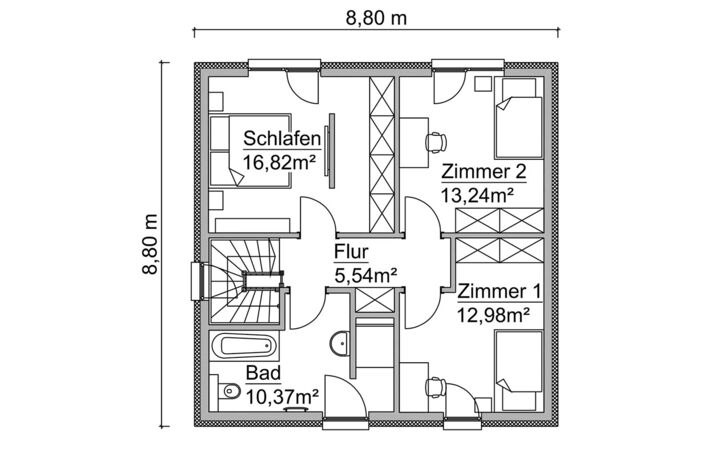 Grundriss Aktionshaus AH 4 - Obergeschoss