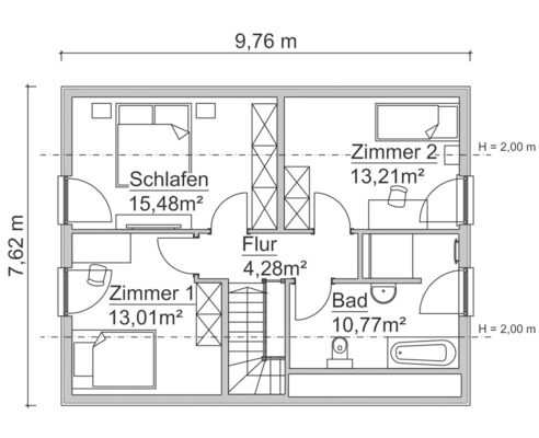 Grundriss OG Ausbauhaus 2